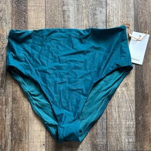 Quince Teal High-Waisted Bikini Bottom